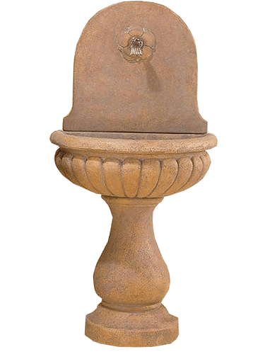 Tepula Wall Cast Stone Outdoor Garden Water Fountain for Spout Fountain Tuscan
